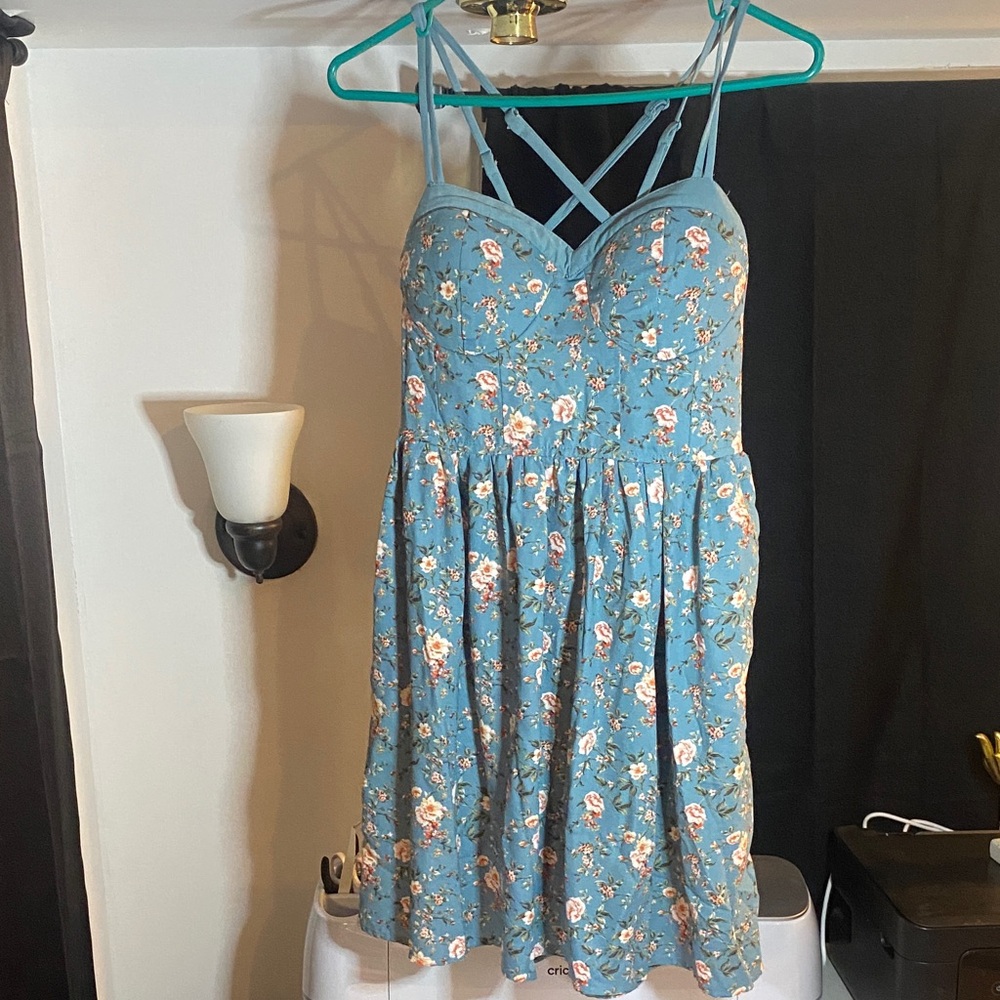 Xhilaration Blue Floral Dress